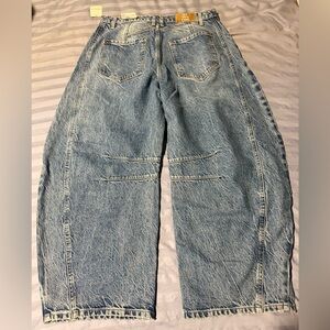 Free People Women's Denim Relaxed Jeans - Light Blue